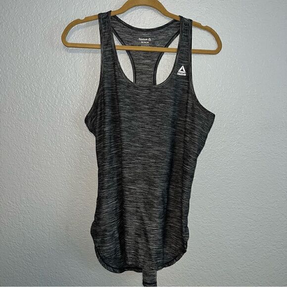 Reebok Womens Scoop Neck Sleeveless Regular Fit Halter Tank Top Gray Medium - Picture 1 of 7